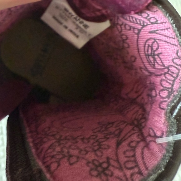 Shyanne|NWT,Brown & pink toddler leather boots, ,cowgirl western style•••!Size 3 - Picture 8 of 13